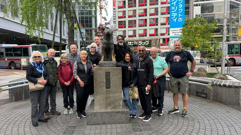 The riding crew at Hachiko, Shibuya