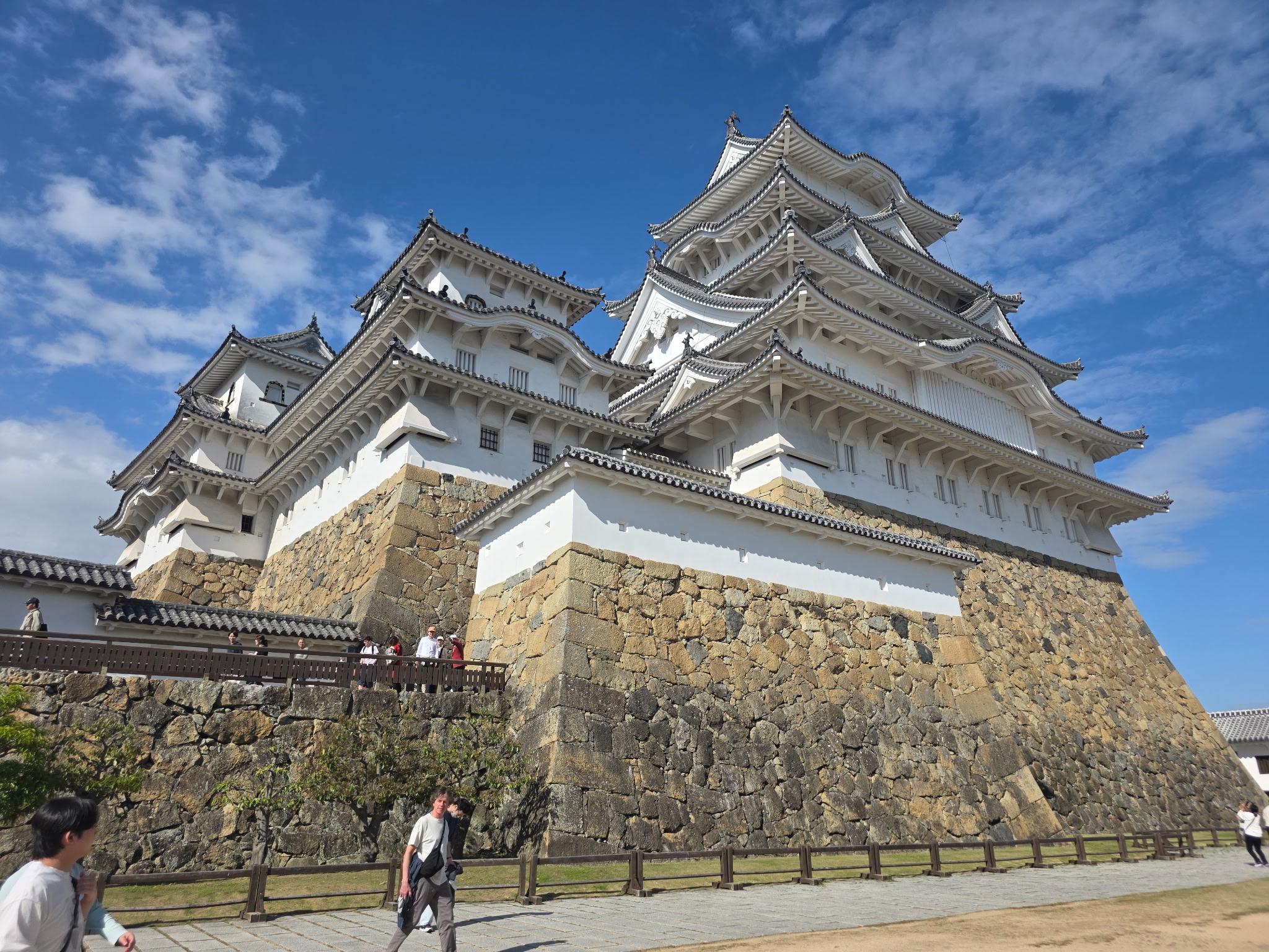 Himeji Castle under blue sky